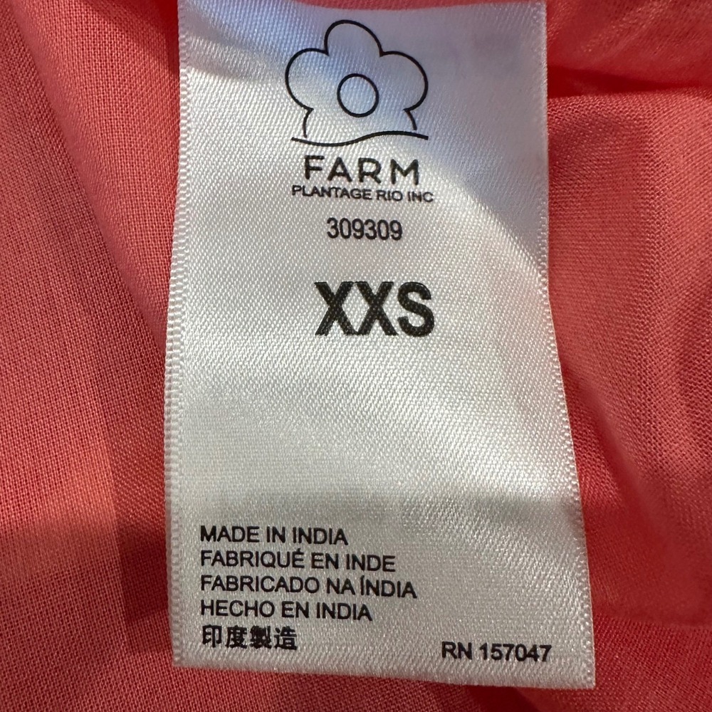 FARM Rio Dress XXS Mixed Print Toucan Palm Tree Colorblock V-Neck Brasil Viscose - Picture 12 of 15